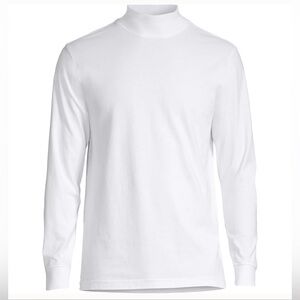 Lands' End Men's White Super T Mock Turtleneck Size L NWT